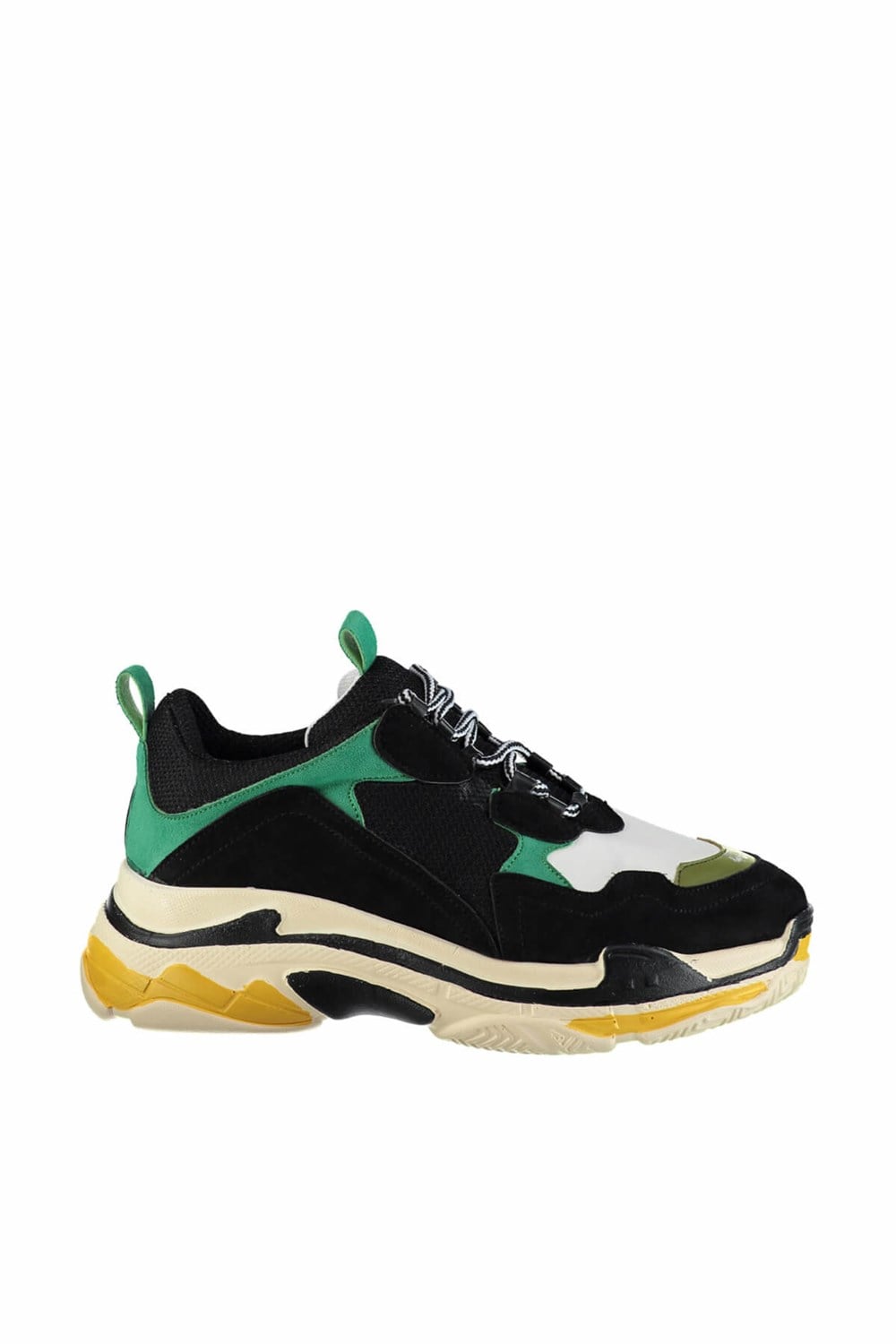 Fox Shoes Siyah/Yeşil/Beyaz Kadın Sneakers D592410102