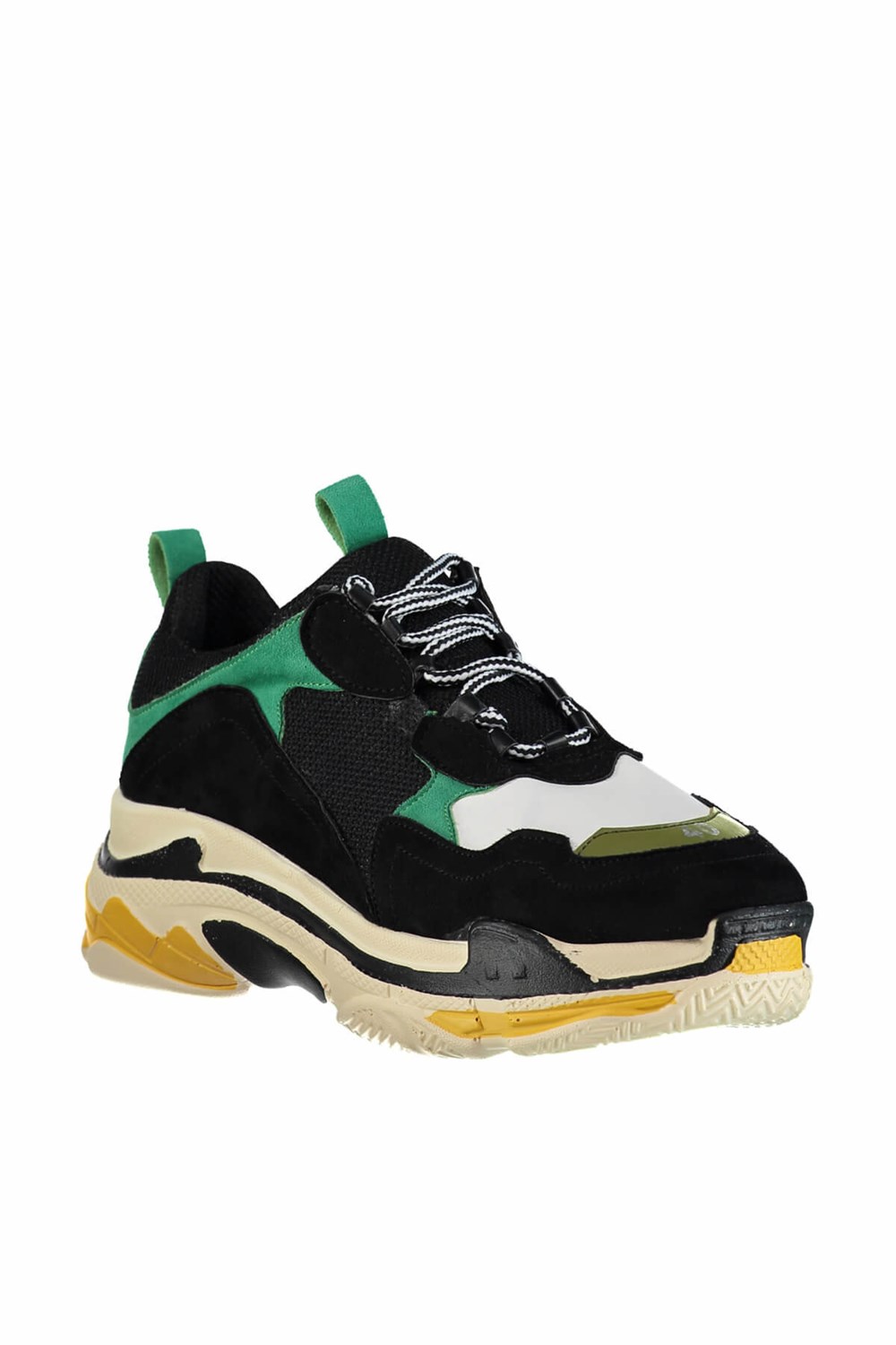 Fox Shoes Siyah/Yeşil/Beyaz Kadın Sneakers D592410102