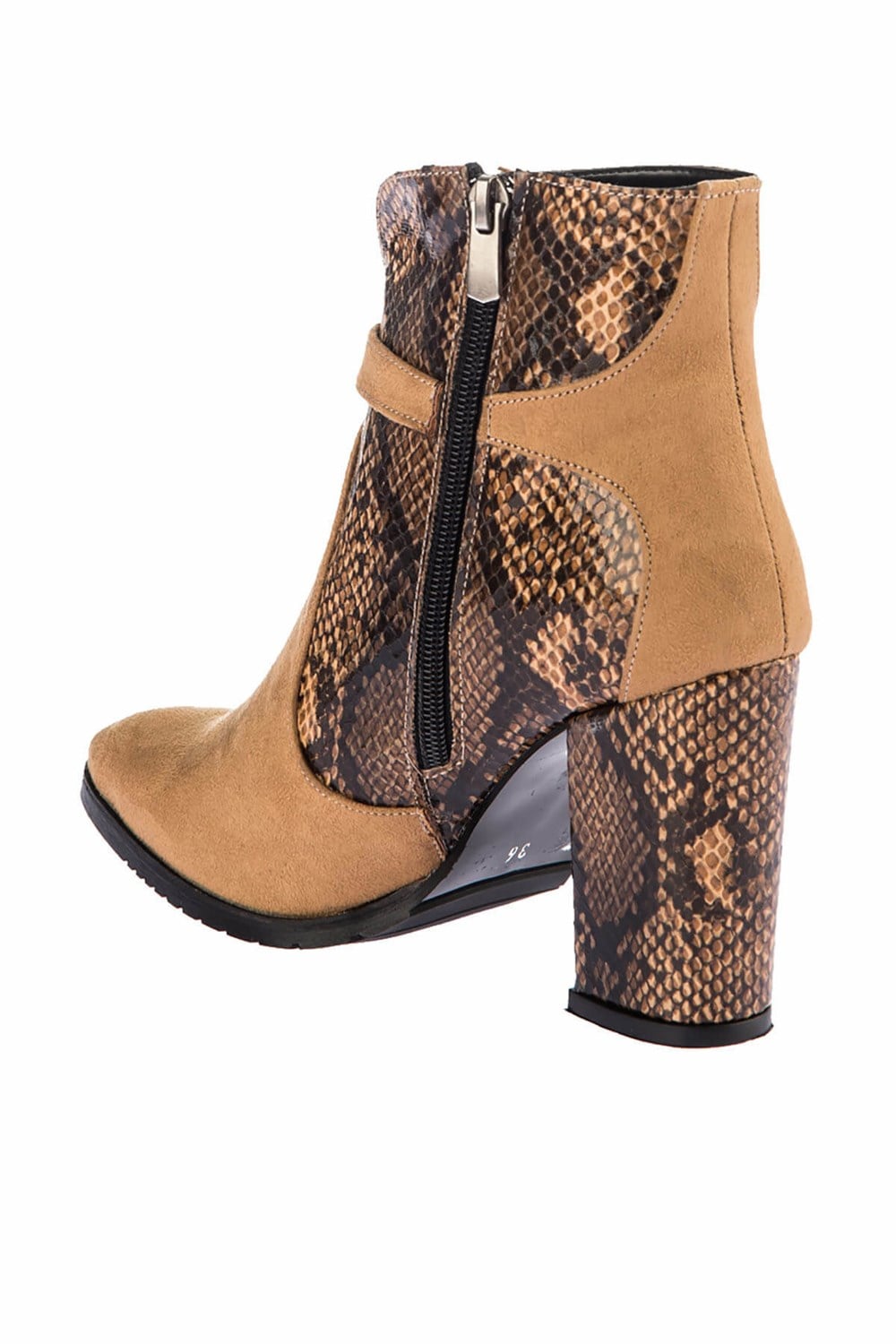 Fox Shoes Taba Süet/Yılan Baskı Kadın Bot E654044836
