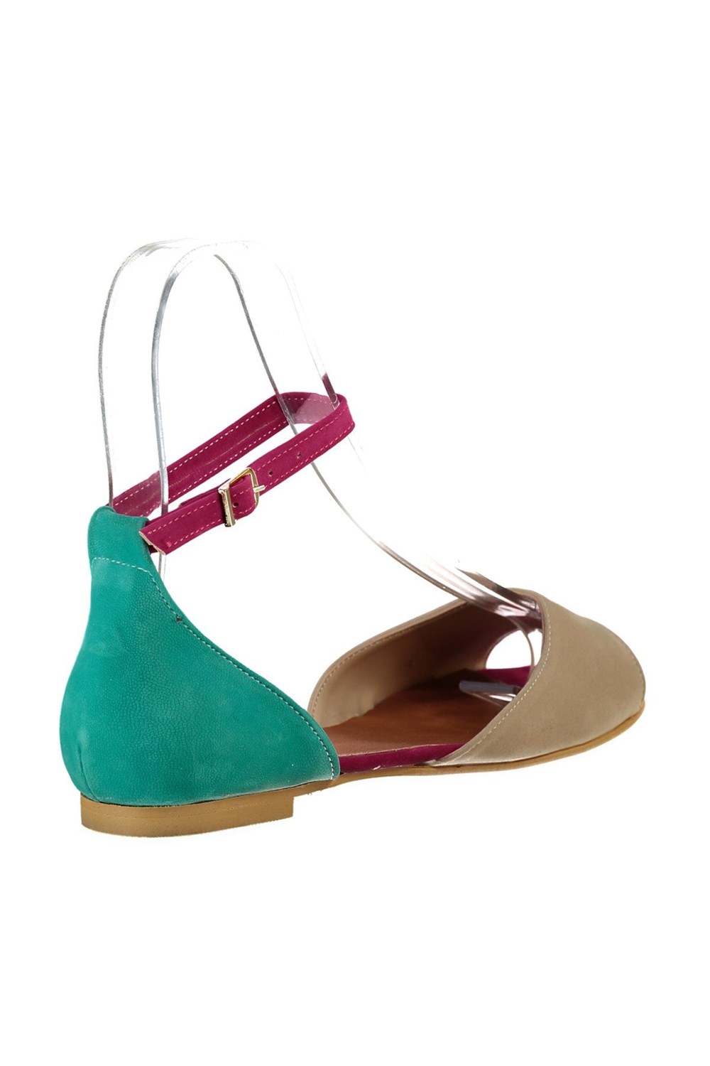 Fox Shoes Ten/Fuşya/Yeşil Kadın Sandalet B726555002