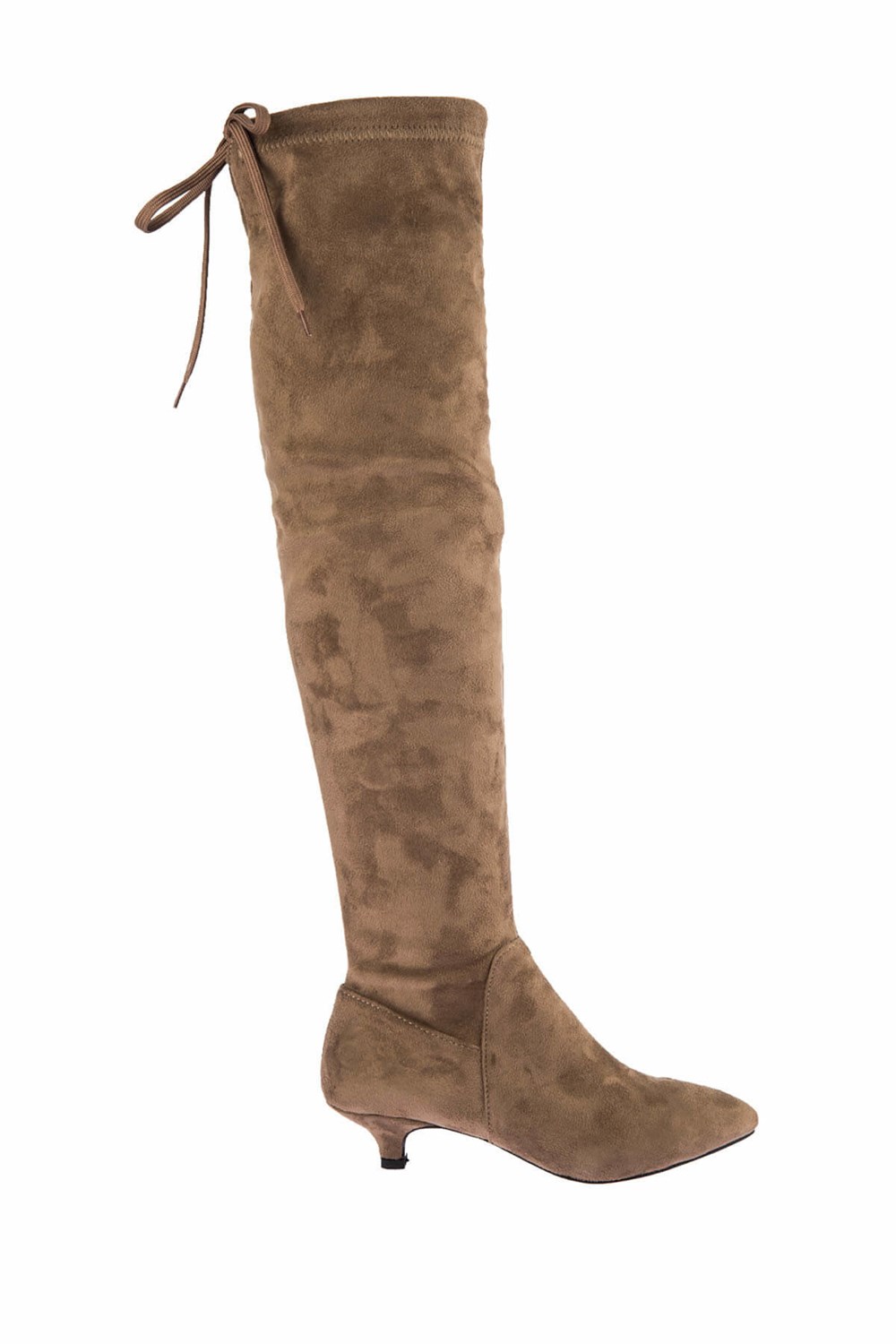 Fox Shoes Vizon Süet Kadın Çizme E860001402