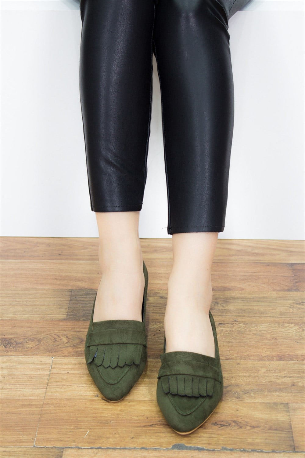 Fox Shoes Yeşil Kadın Babet D430278002