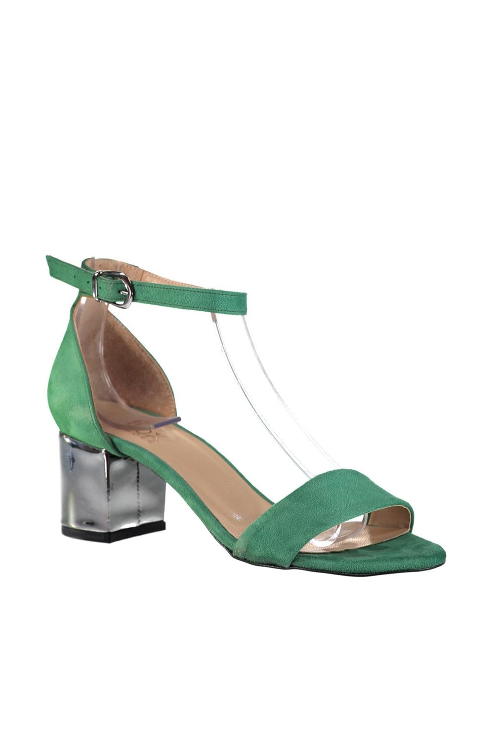 Fox Shoes Yeşil/Platin Kadın Topuklu Ayakkabı B922631002