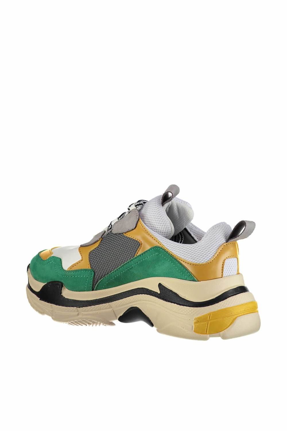 Fox Shoes Yeşil/Sarı/Beyaz Kadın Sneakers D592410102