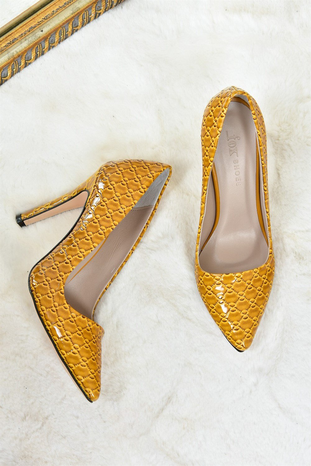 Hardal Rugan Baskı Kadın İnce Topuklu Stiletto L253971524