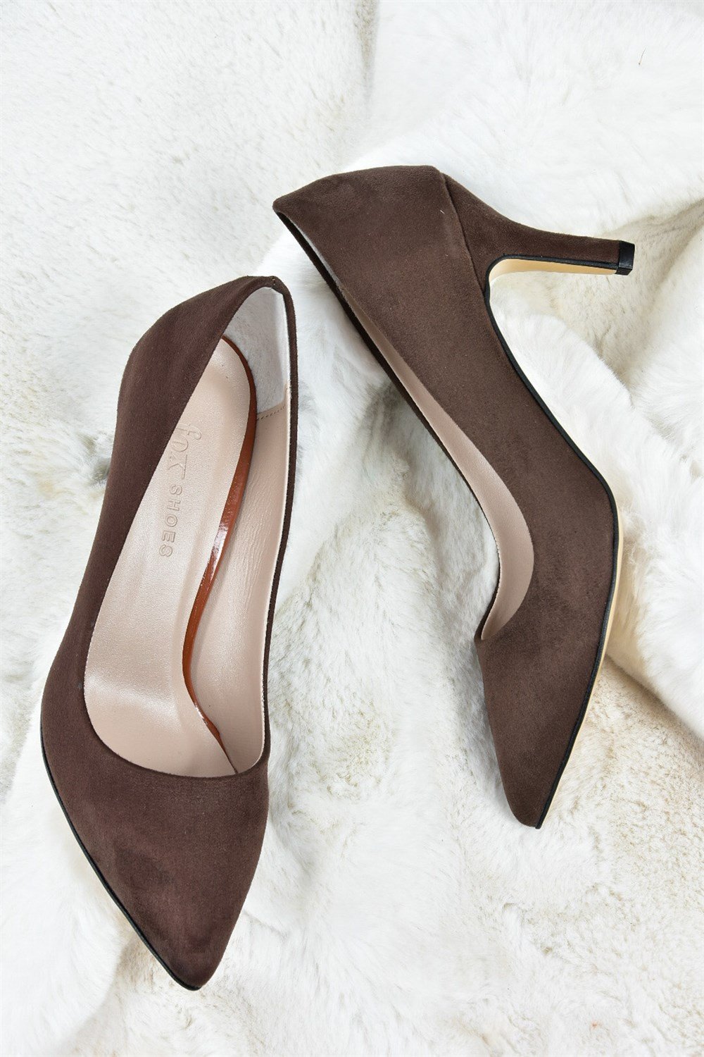 Kahverengi Süet Kadın İnce Topuklu Stiletto L253970002