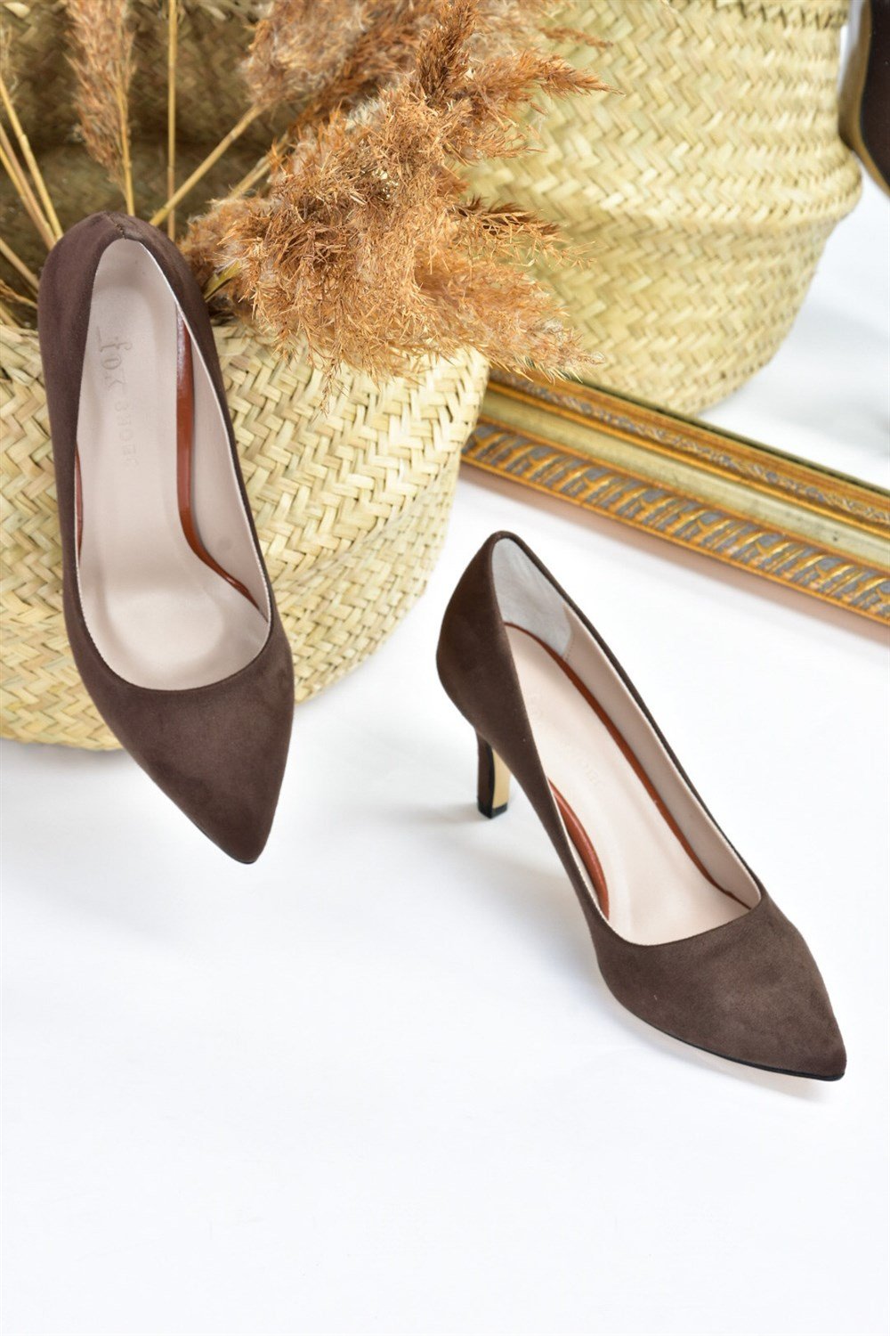 Kahverengi Süet Kadın İnce Topuklu Stiletto L253970002
