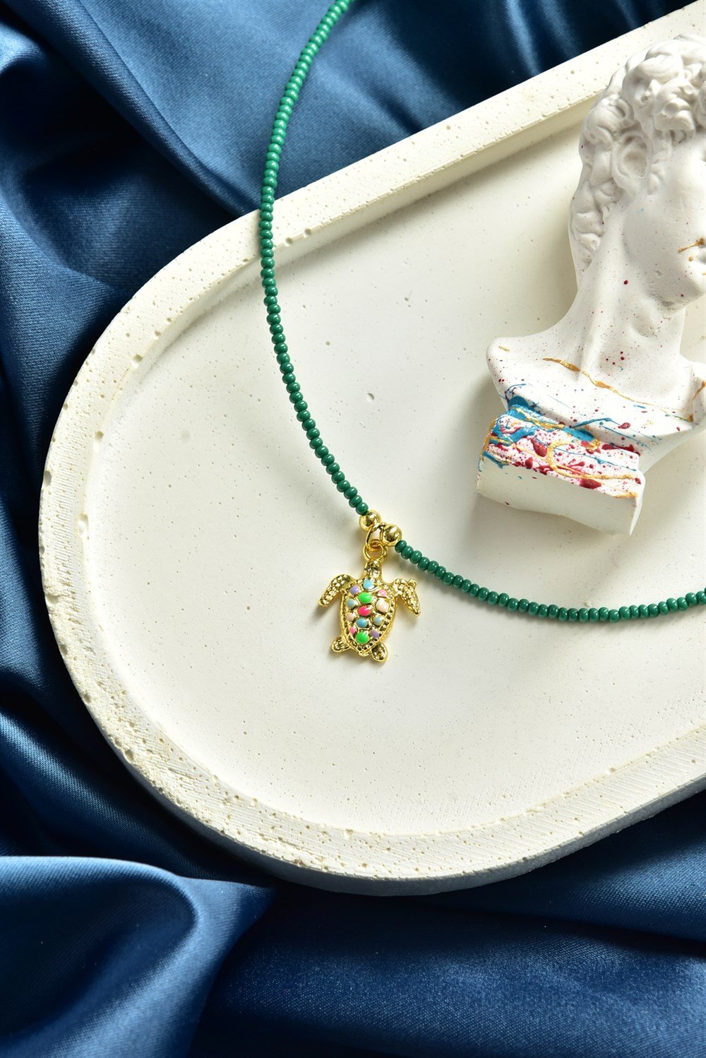 Karetta Karetta Uçlu Yeşil Kum Boncuk Halhal KA011216