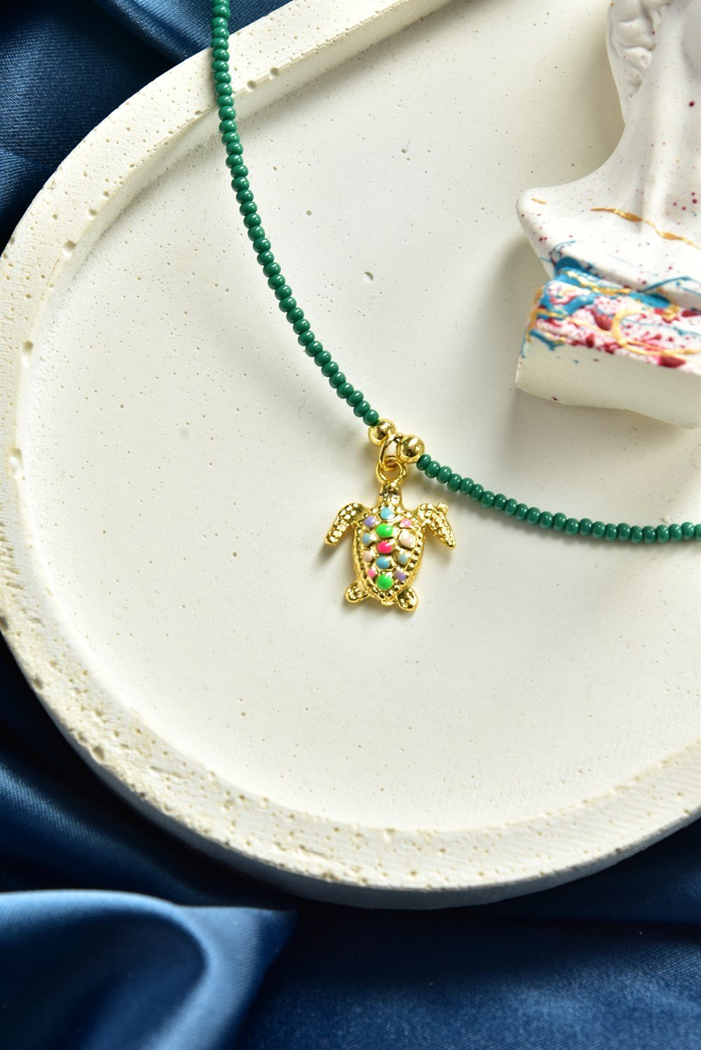 Karetta Karetta Uçlu Yeşil Kum Boncuk Halhal KA011216