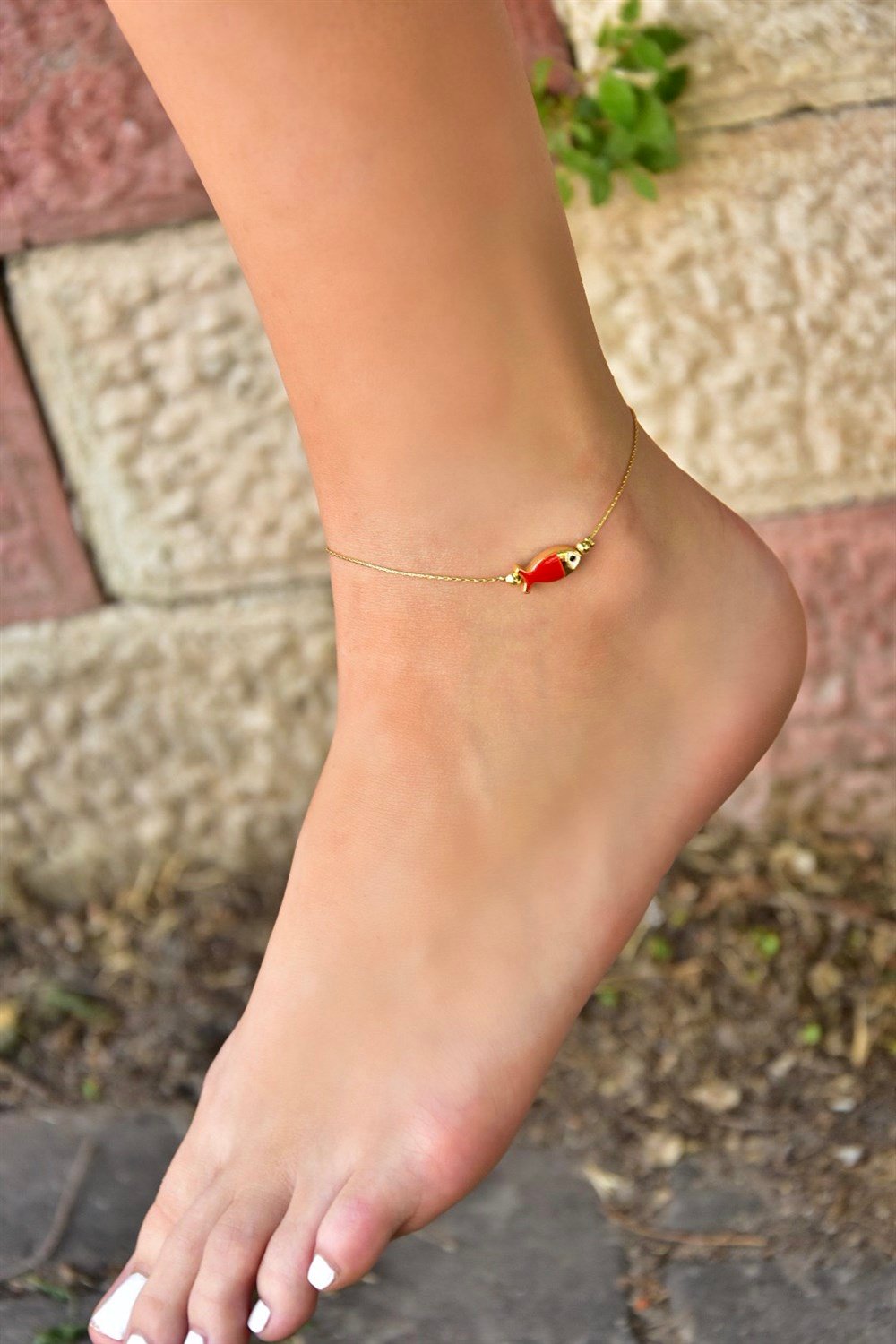 Kırmızı Balık Uçlu Gold  Halhal KA011203