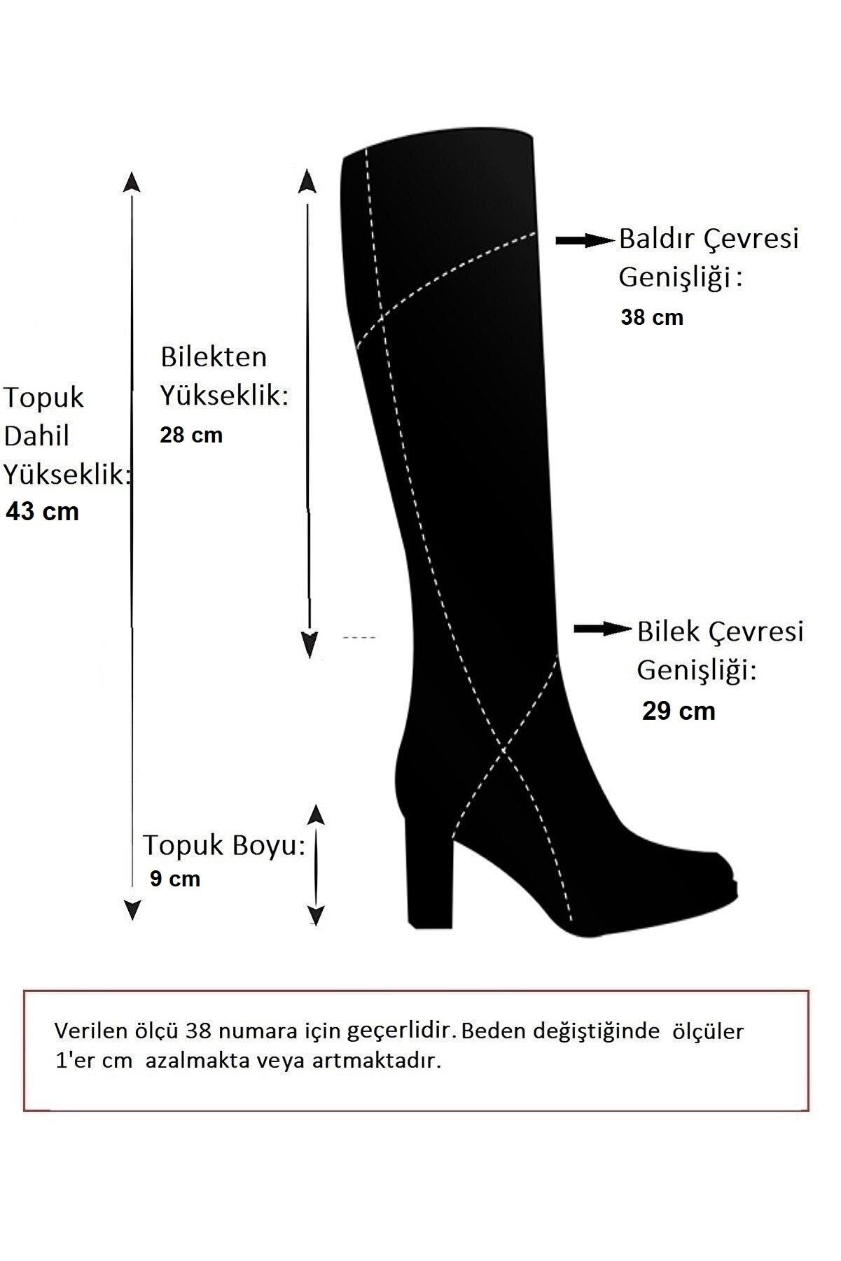 L404868039 Siyah Kadife İnce Topuklu Kadın Çizme