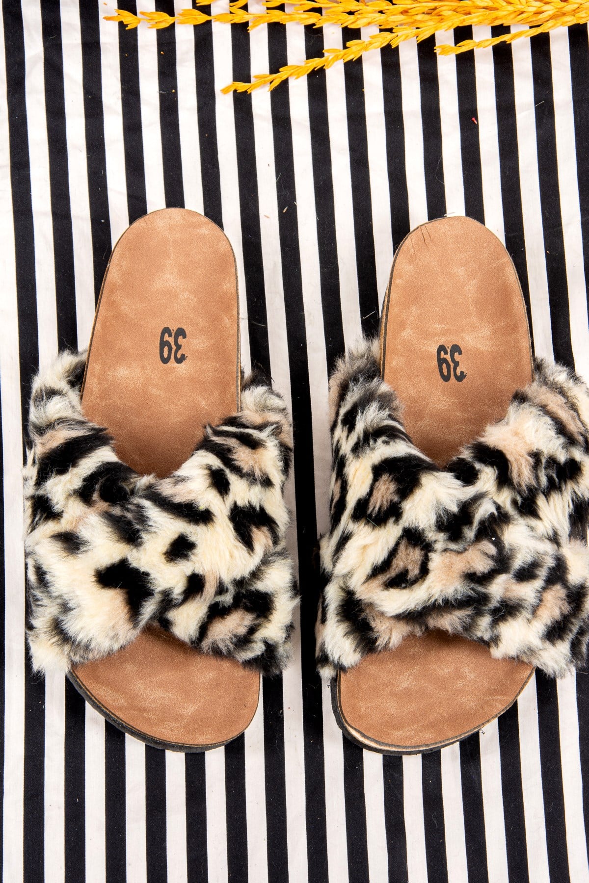 Leopar Peluş Kadın Terlik J777611156