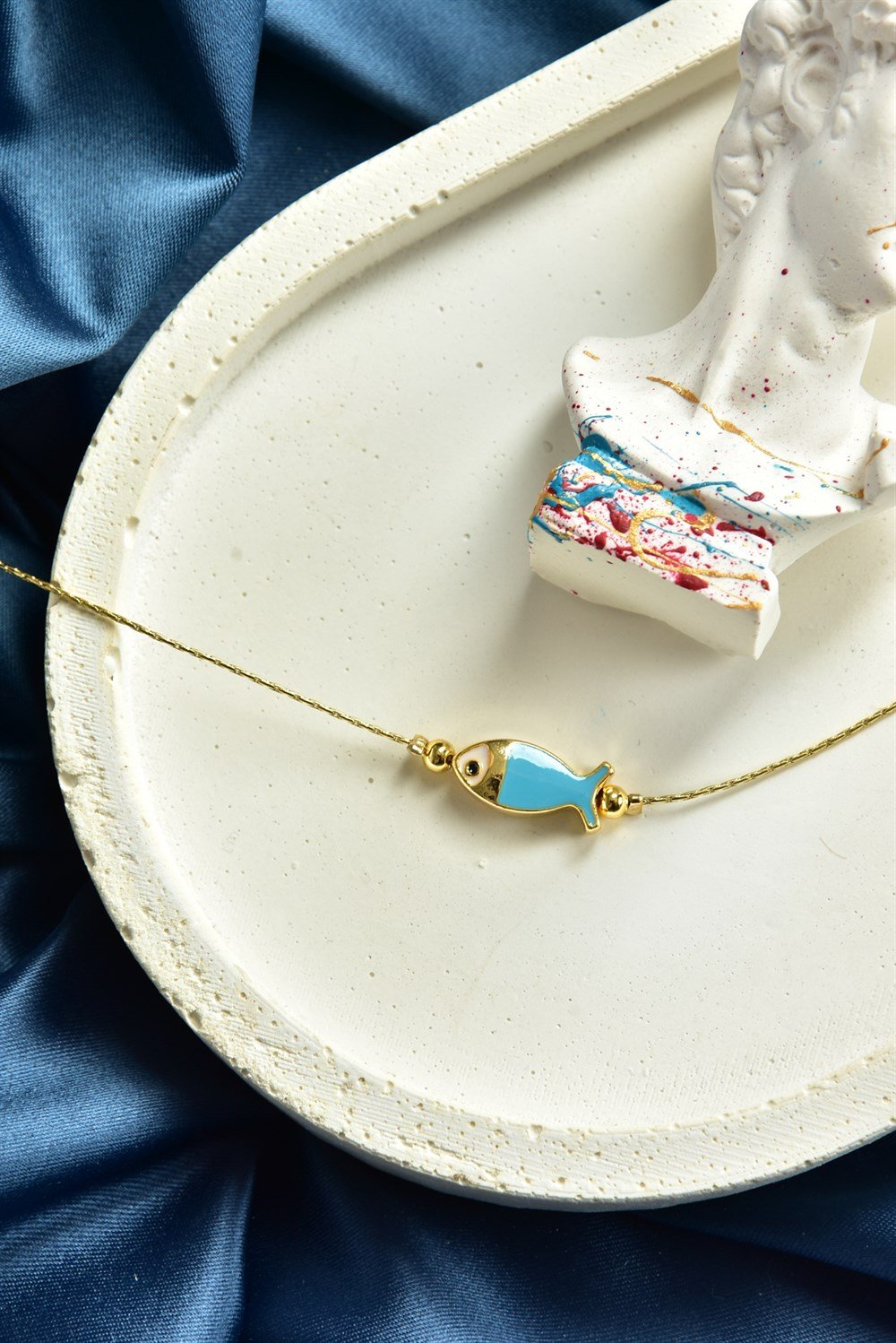 Mavi Balık Uçlu Gold  Halhal KA011203