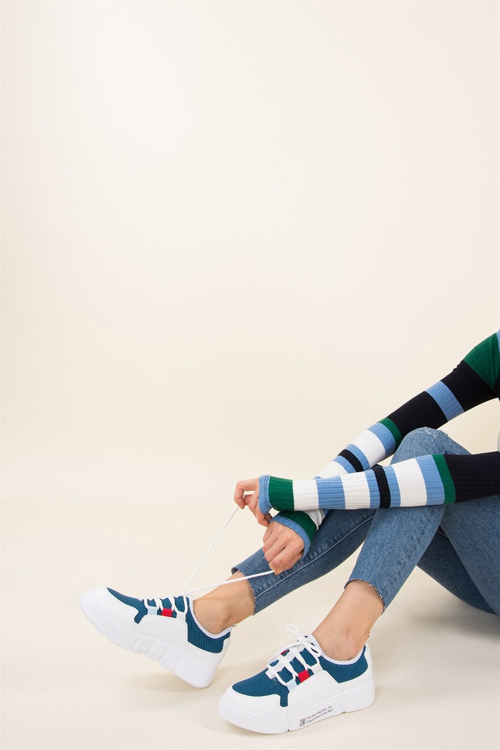 Mavi/Beyaz Kadın Sneakers F328363615
