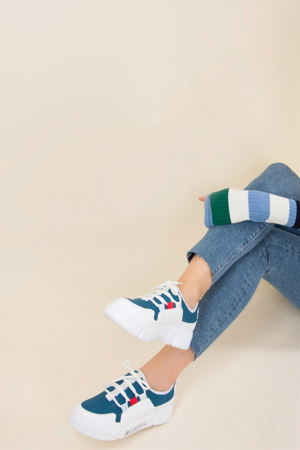 Mavi/Beyaz Kadın Sneakers F328363615