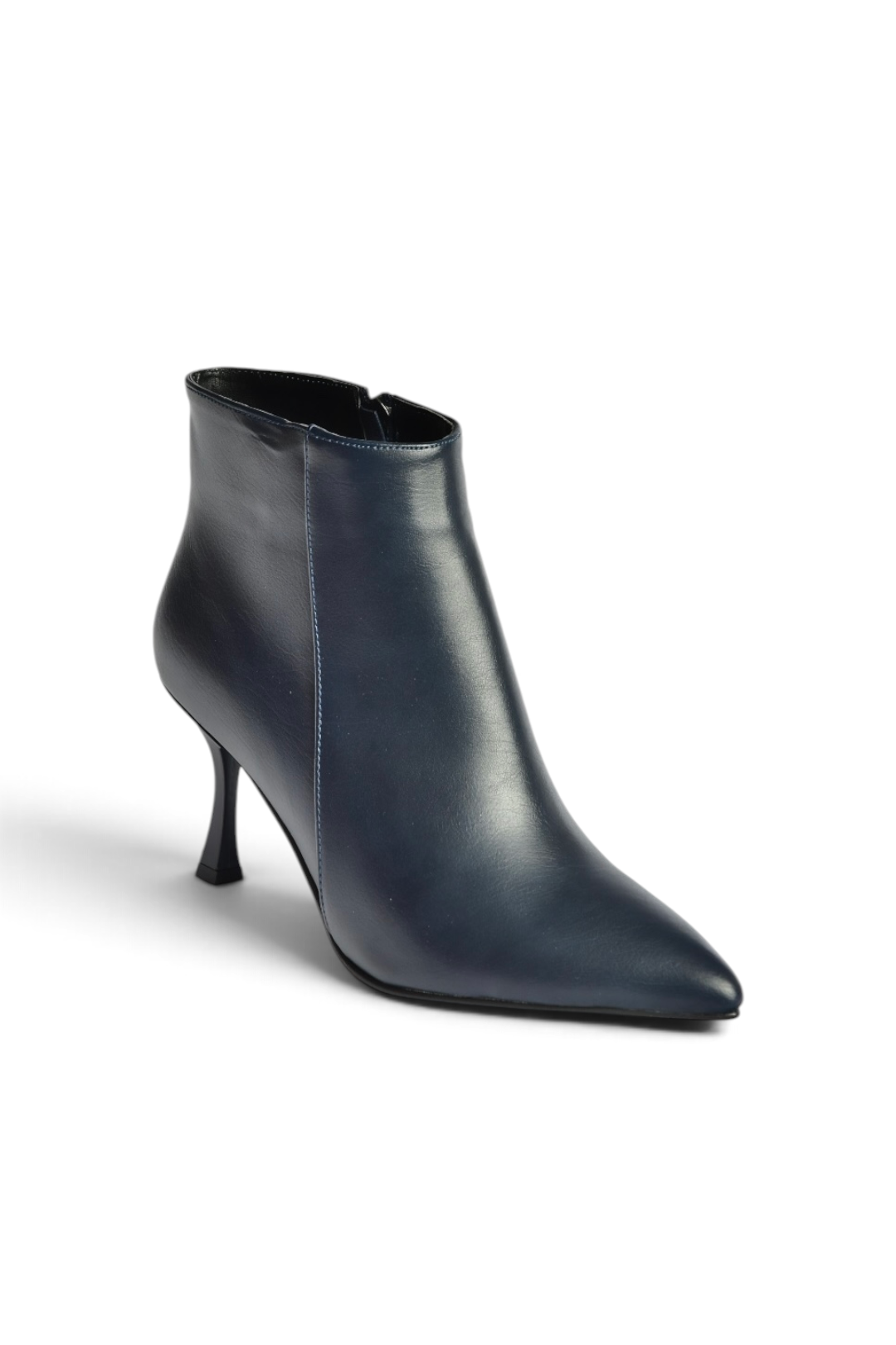 N282102109 Lacivert İnce Topuklu Sivri Burun Kadın Bot