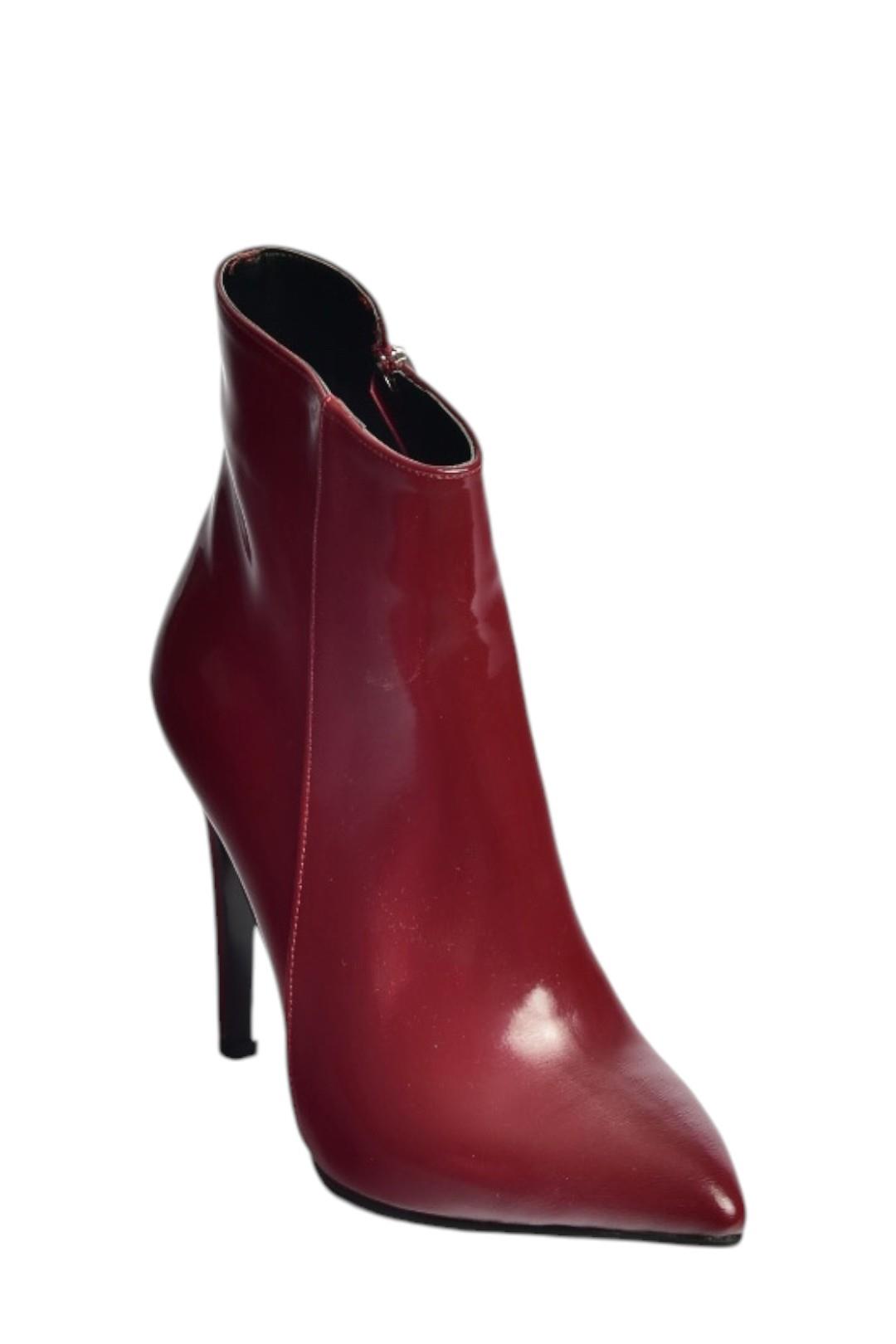 N372524408 Bordo Rugan İnce Topuklu Kadın Bot