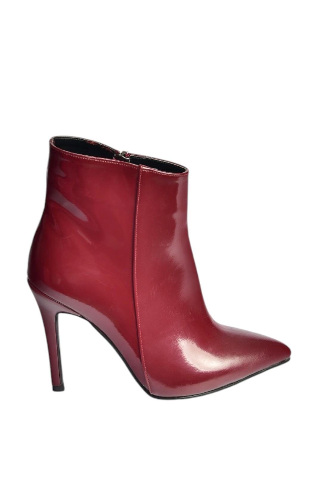 N372524408 Bordo Rugan İnce Topuklu Kadın Bot