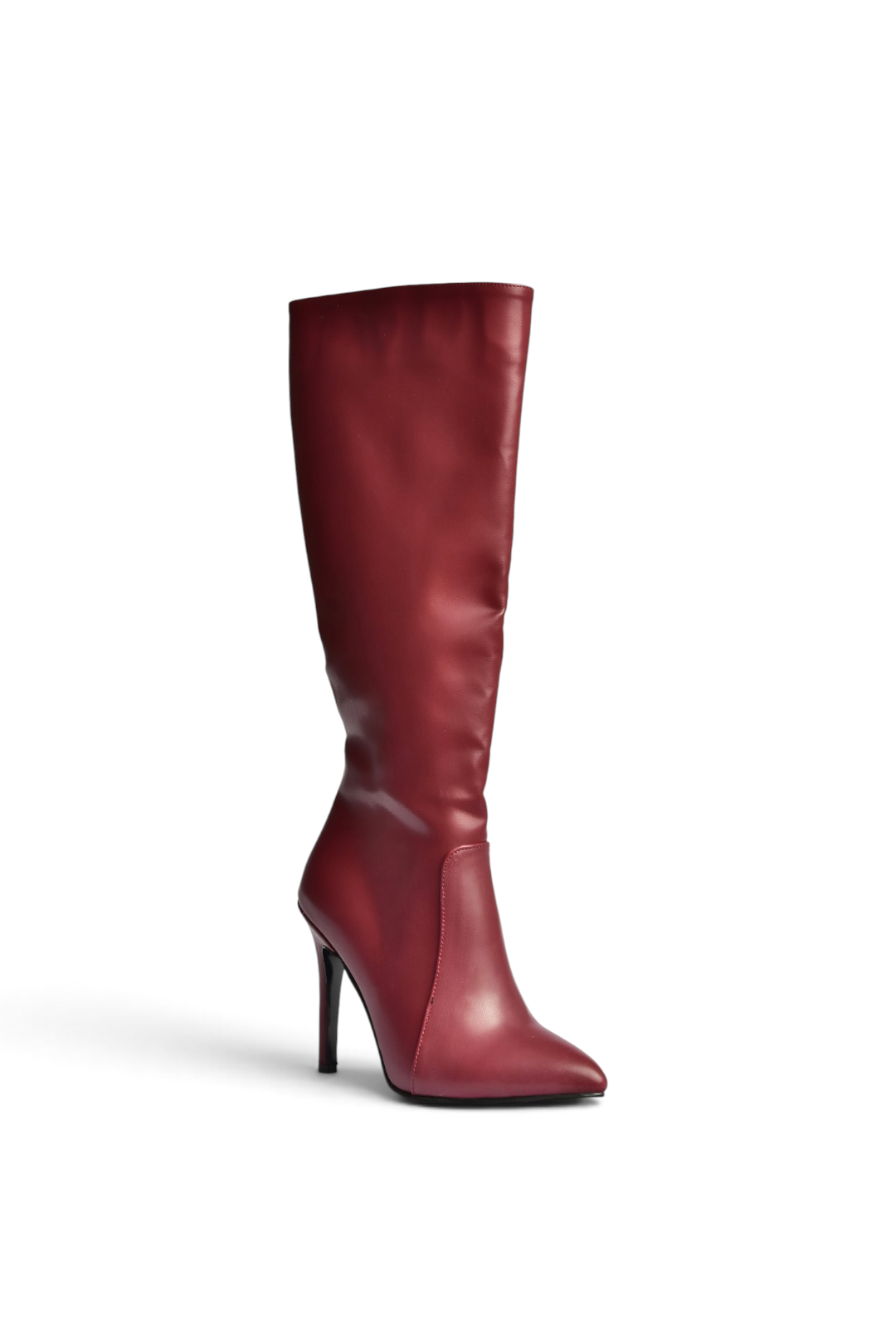 N372530109 Bordo İnce Topuklu Kadın Çizme