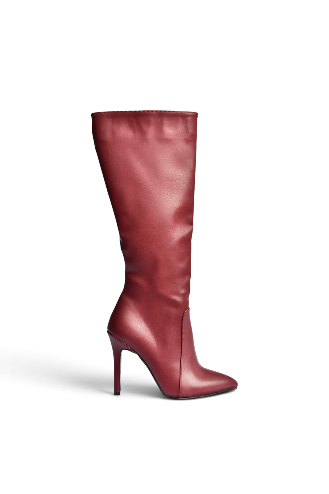 N372530109 Bordo İnce Topuklu Kadın Çizme