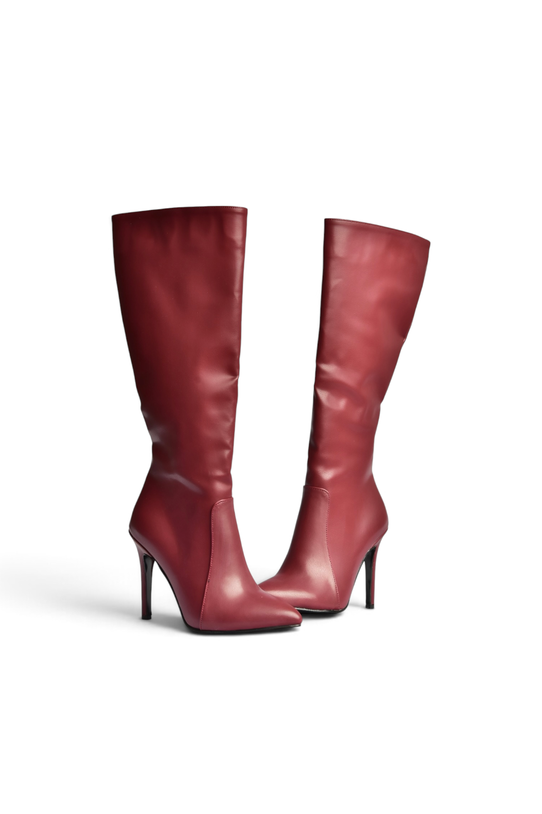 N372530109 Bordo İnce Topuklu Kadın Çizme