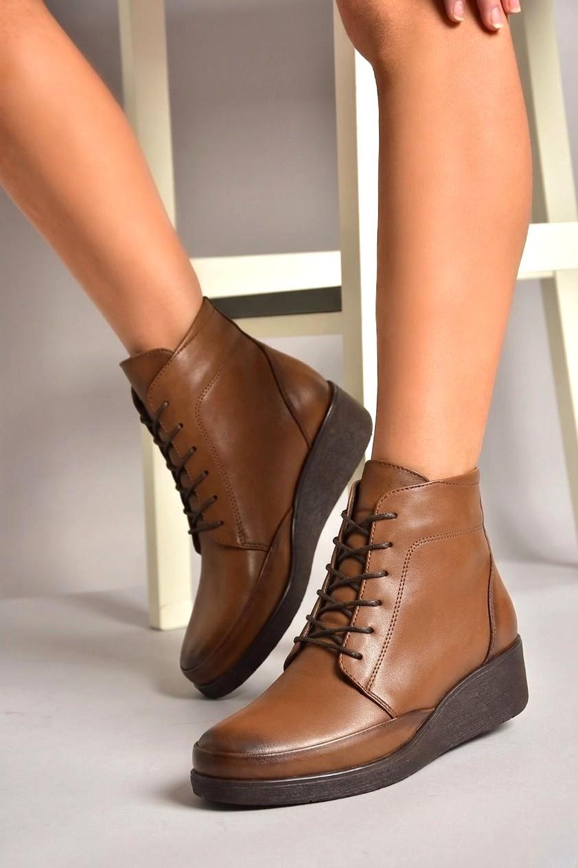 N555093503 Taba Hakiki Deri Comfort Ortopedik Taban Kadın Bot