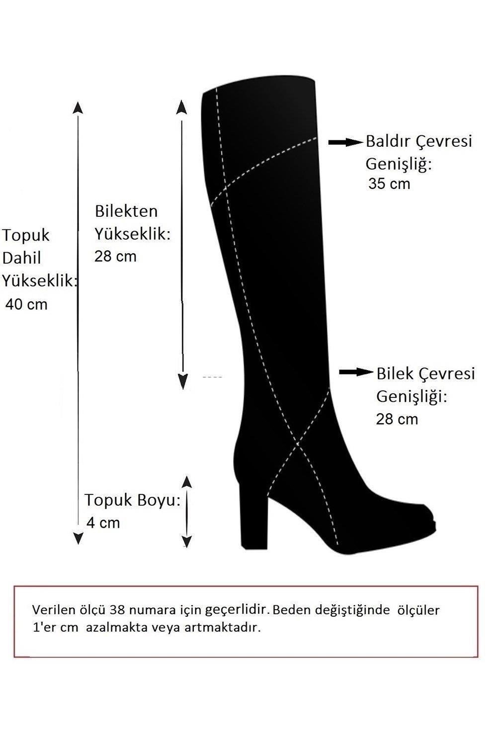 N654032803 Kahverengi Hakiki Deri Alçak Topuklu Kadın Çizme