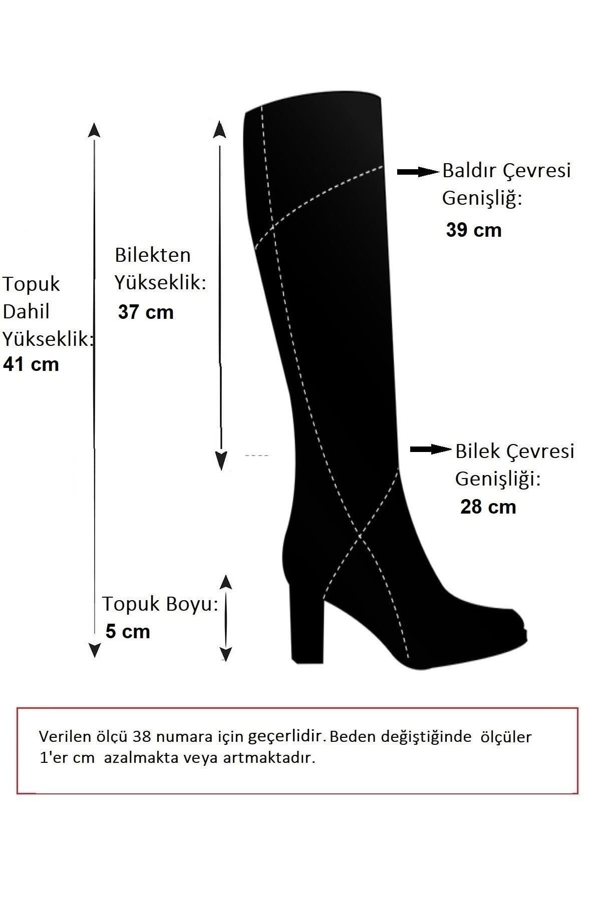 N654226102 Kahverengi Hakiki Deri Süet Günlük Kadın Çizme
