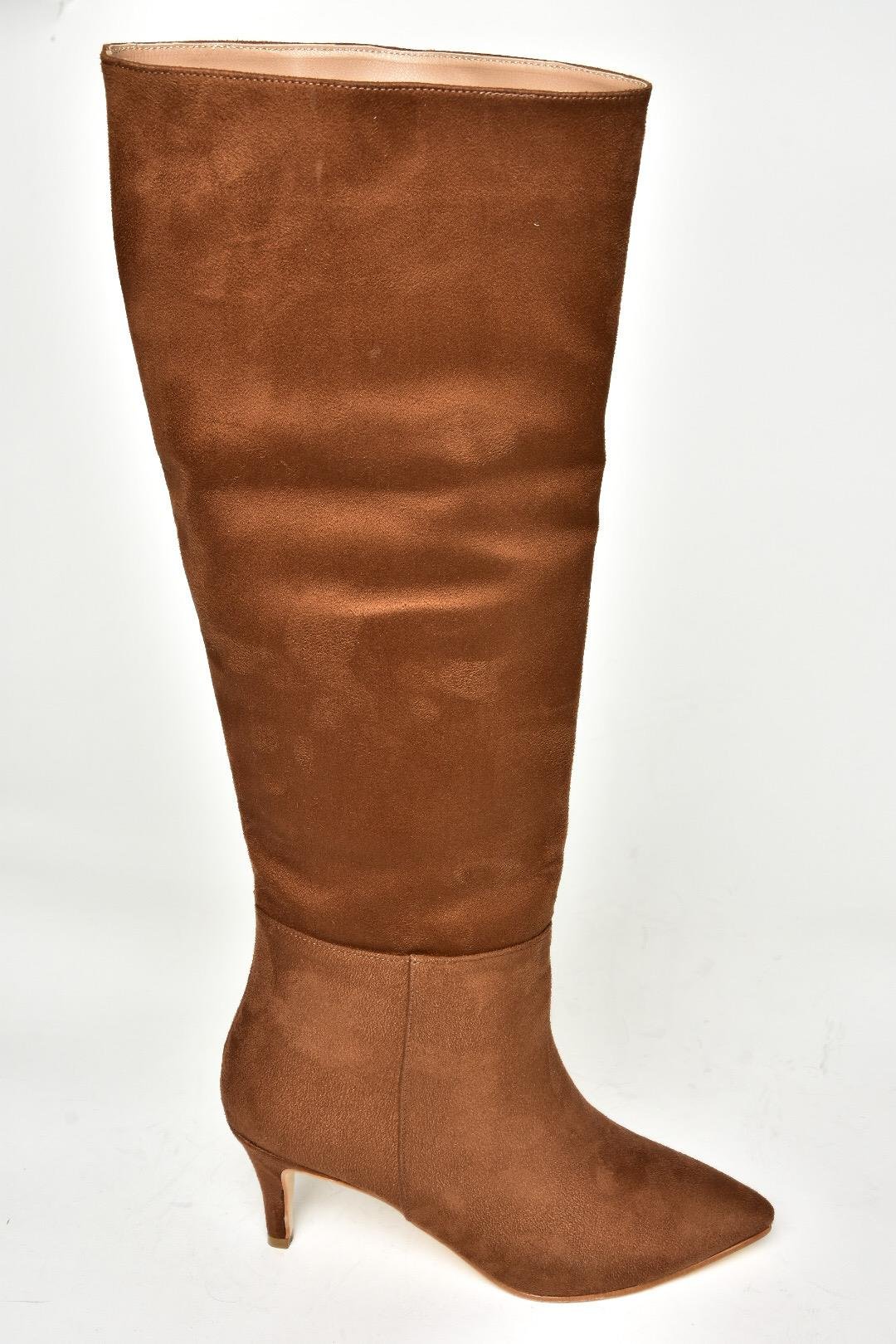 N749204002 Taba Süet Alçak Topuklu Kadın Çizme