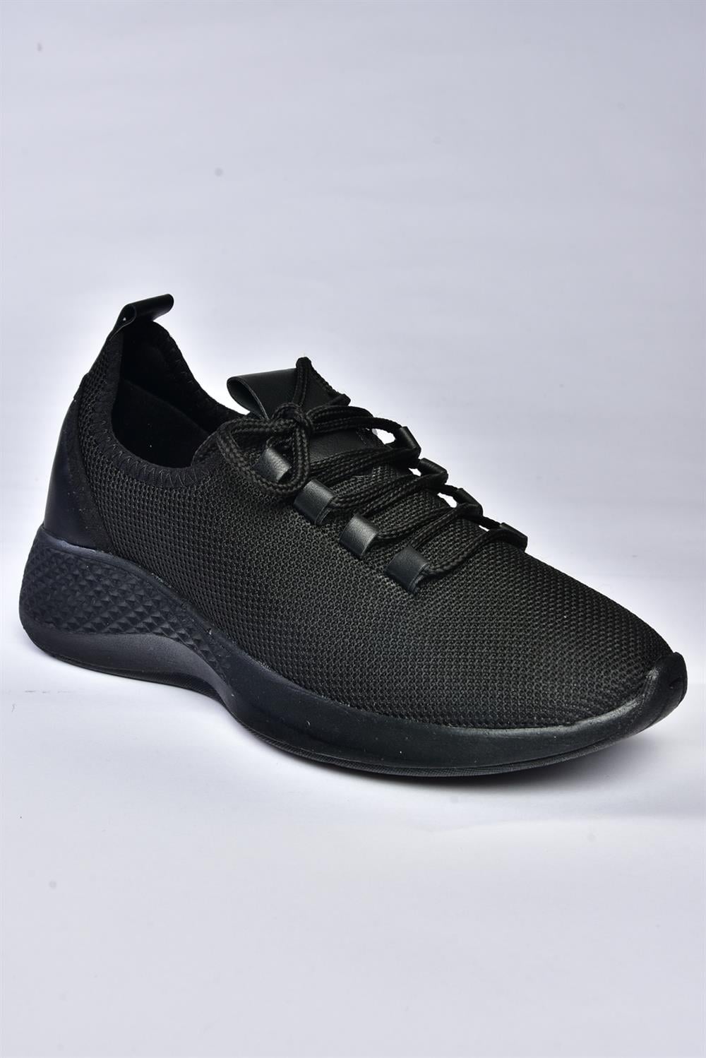 P239200804 Siyah Kumaş Günlük Spor Ayakkabı