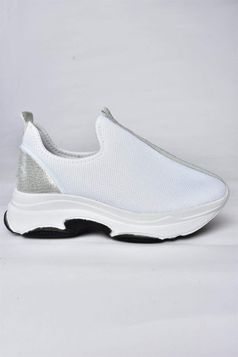 P239506004 Beyaz Kumaş Kadın Spor Ayakkabı Sneakers