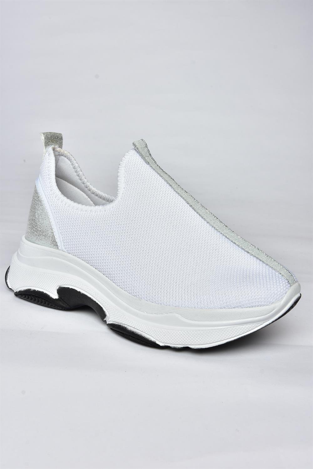 P239506004 Beyaz Kumaş Kadın Spor Ayakkabı Sneakers
