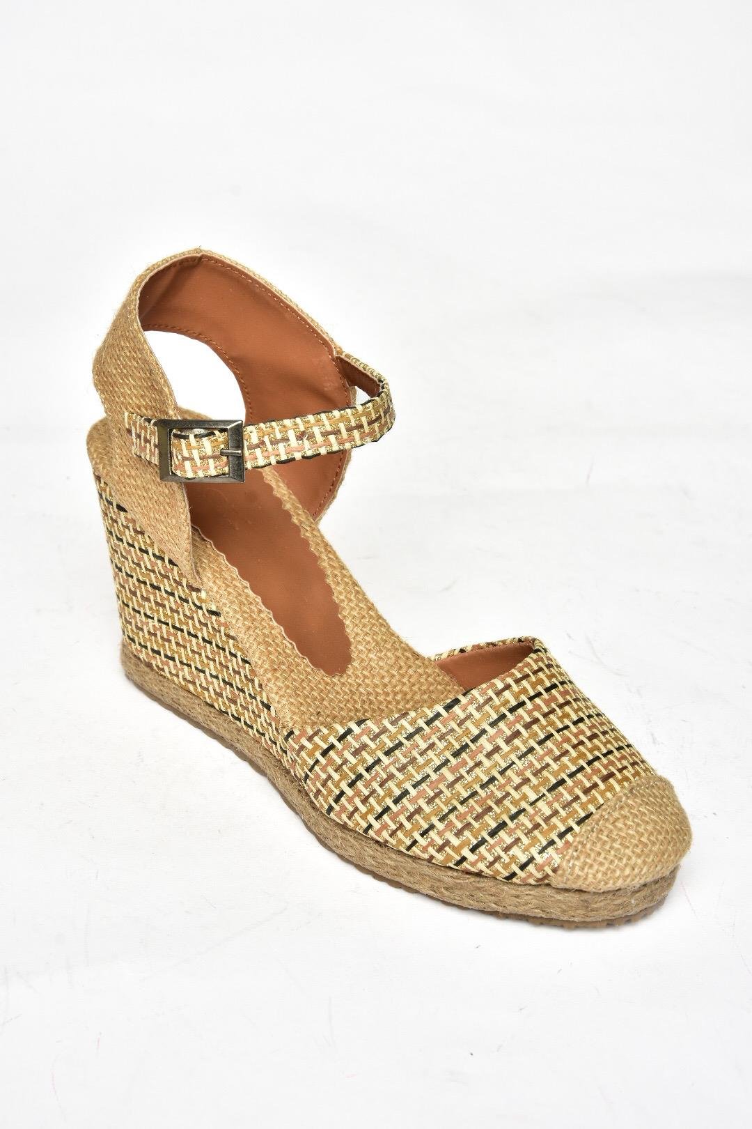 P241612004 Ten Kumaş Dolgu Topuklu Kadın Ayakkabı