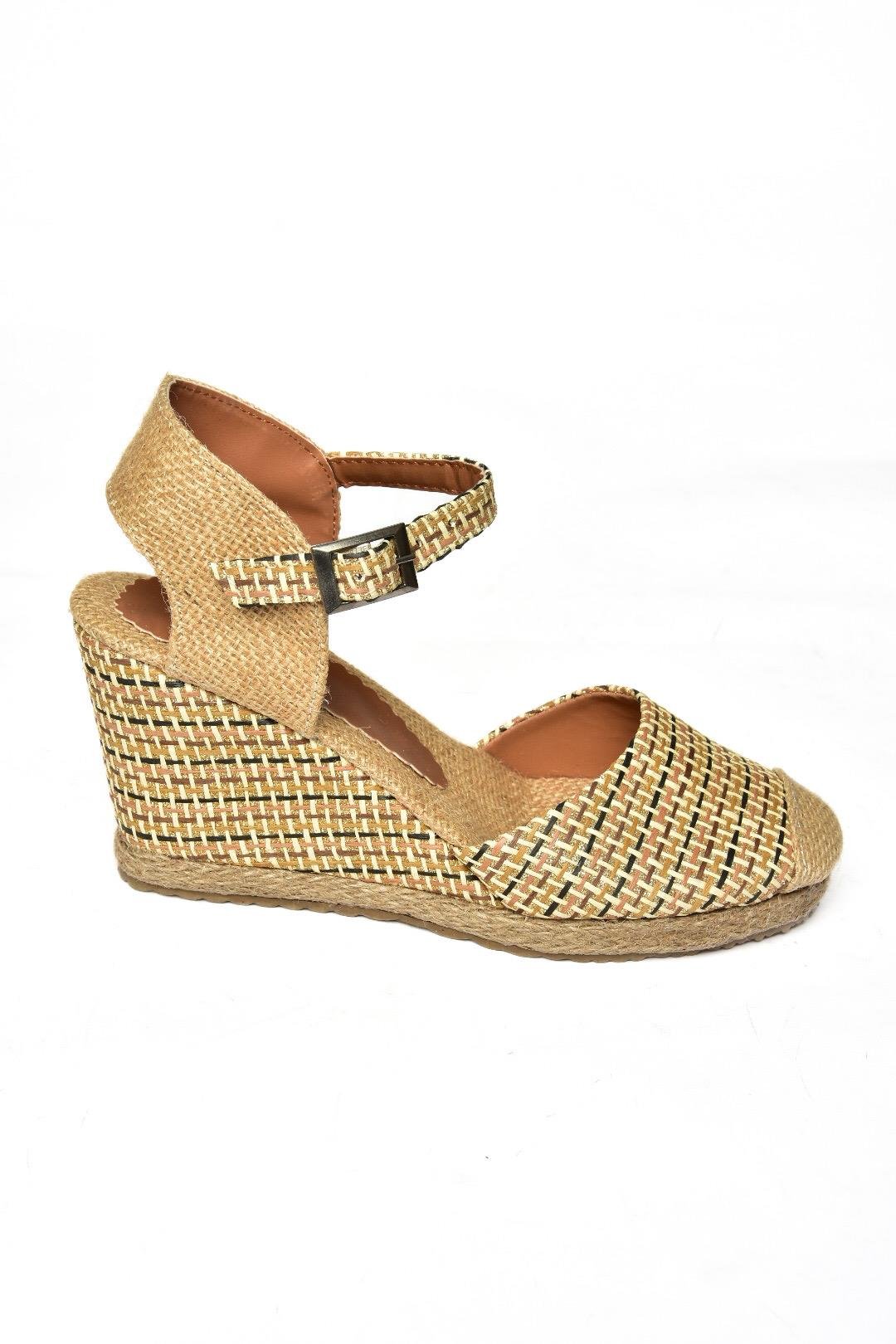 P241612004 Ten Kumaş Dolgu Topuklu Kadın Ayakkabı