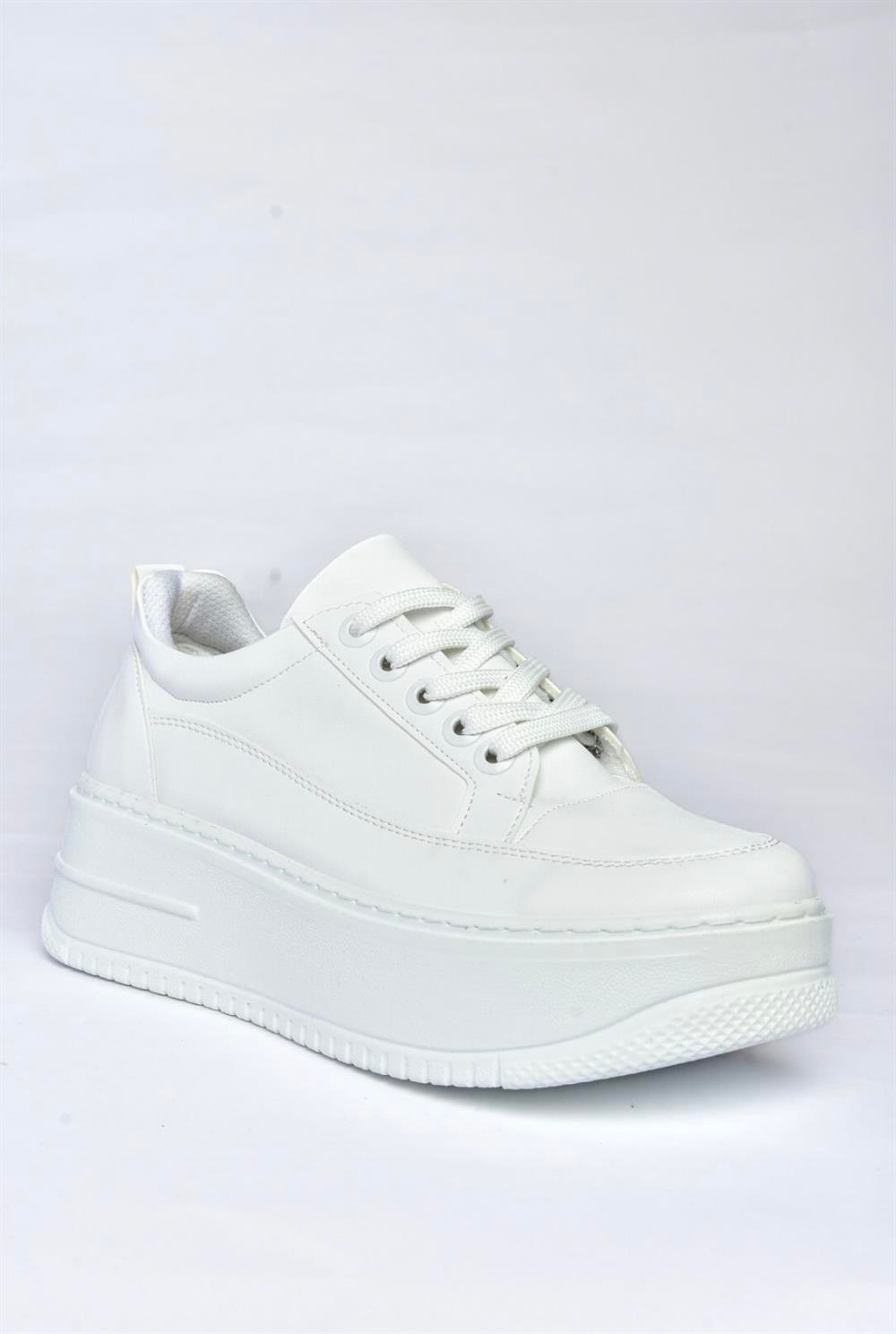 P274117509 Beyaz Yüksek Tabanlı Kadın Spor Ayakkabı Sneakers