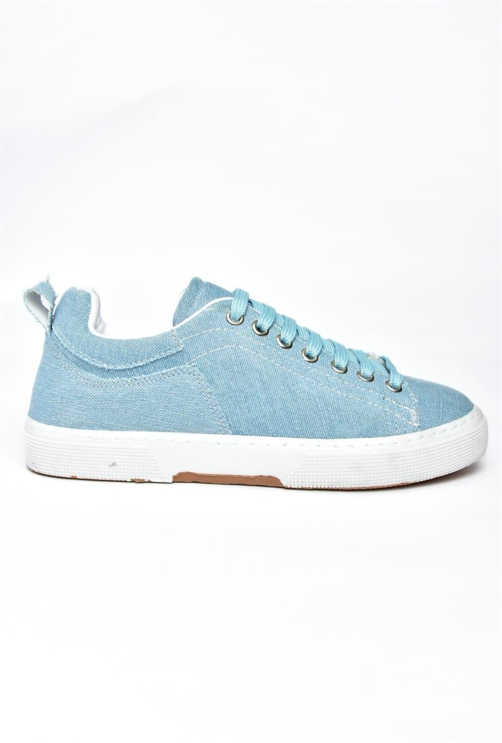 P404008210 Mavi Kot Kumaş Kadın Spor Ayakkabı Sneakers