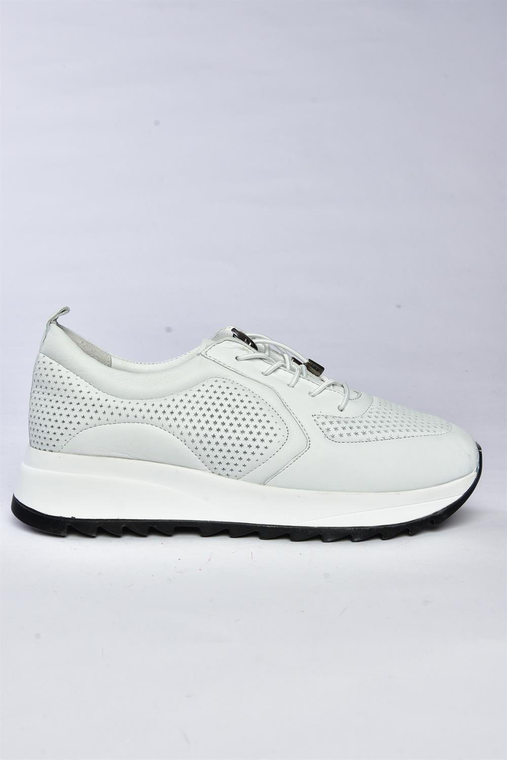 P540009203 Beyaz Hakiki Deri Spor Ayakkabı Sneakers