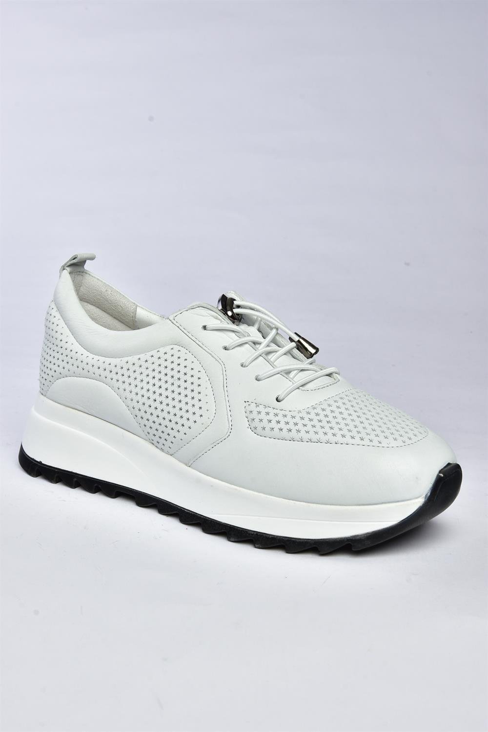 P540009203 Beyaz Hakiki Deri Spor Ayakkabı Sneakers