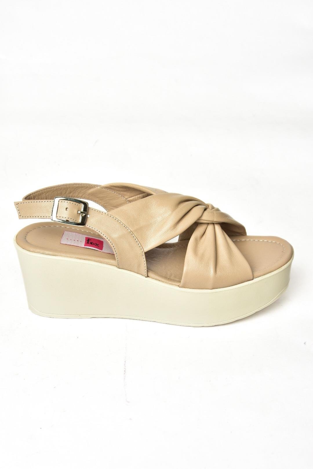 P555750803 Bej Hakiki Deri Comfort Ortopedik Taban Dolgu