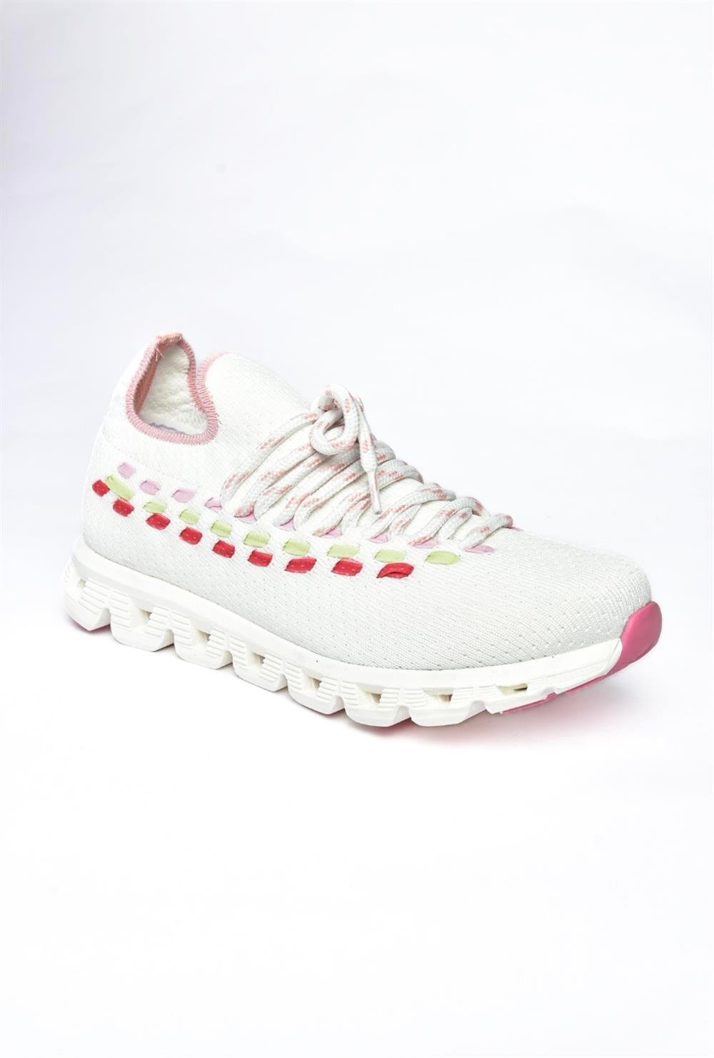 P751020104 Beyaz Kumaş Kadın Spor Ayakkabı Sneakers