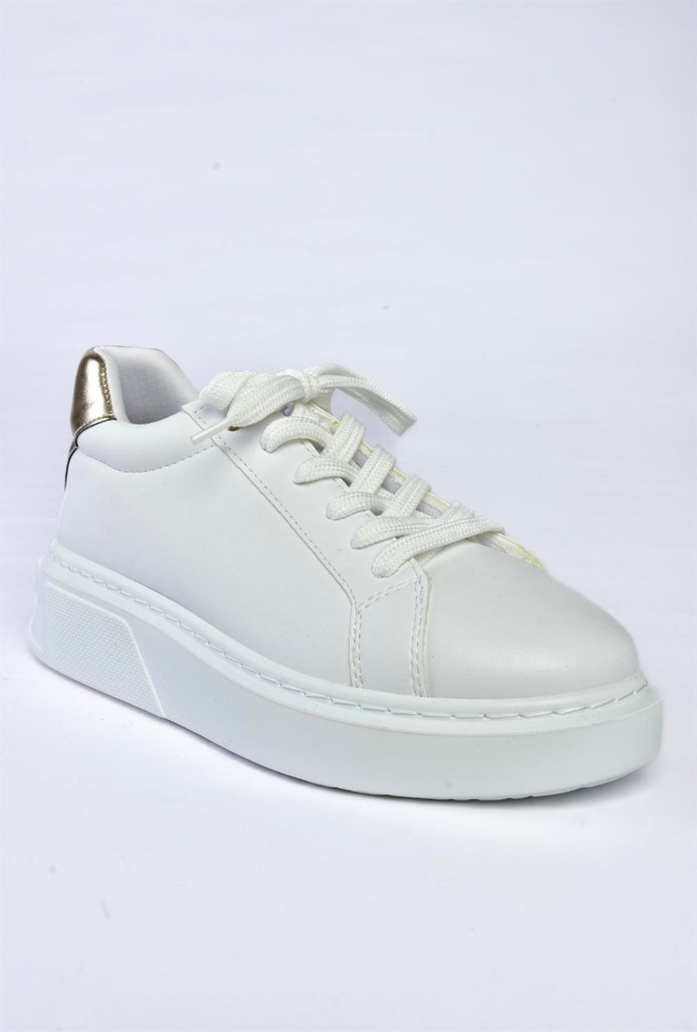 P848231409 Beyaz/Altın Kadın Spor Ayakkabı Sneakers