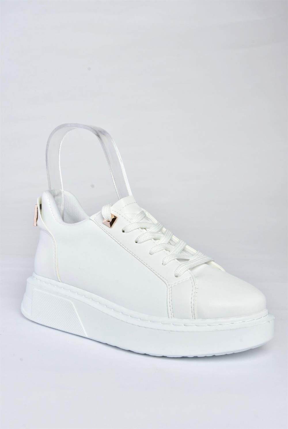P848231609 Beyaz Kalın Tabanlı Kadın Spor Ayakkabı Sneakers