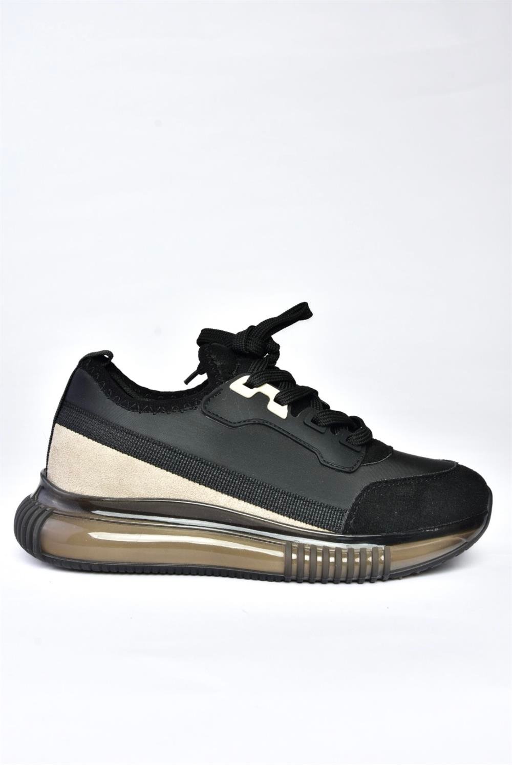 P973016109 Siyah/Bej Günlük Spor Ayakkabı Sneakers