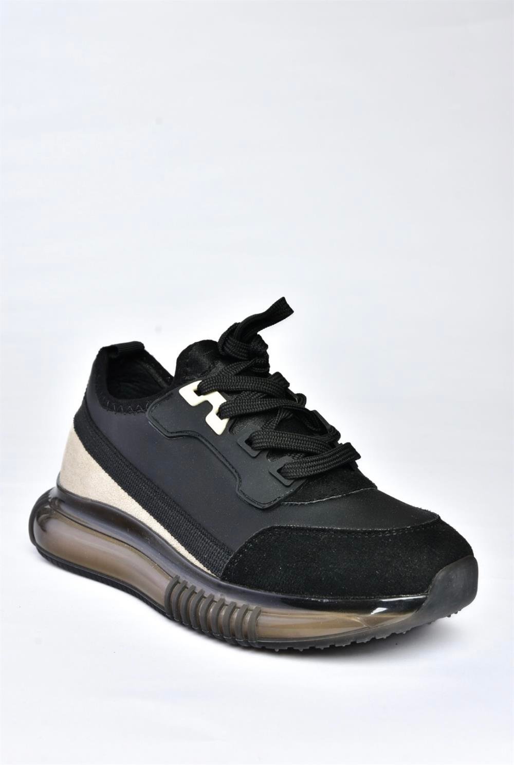 P973016109 Siyah/Bej Günlük Spor Ayakkabı Sneakers