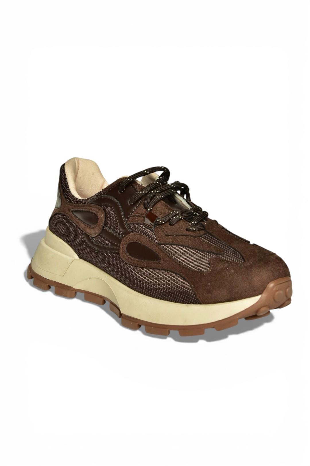 R312510504 Kahverengi Kumaş Kadın Spor Ayakkabı Sneakers