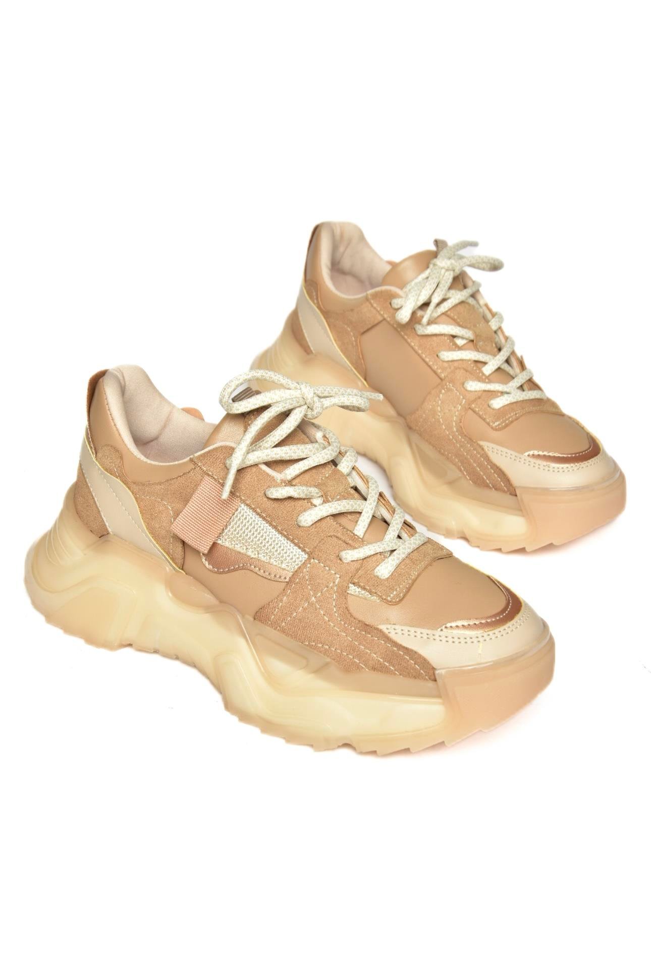 R312611402 Ten Süet Kalın Tabanlı Spor Ayakkabı Sneakers