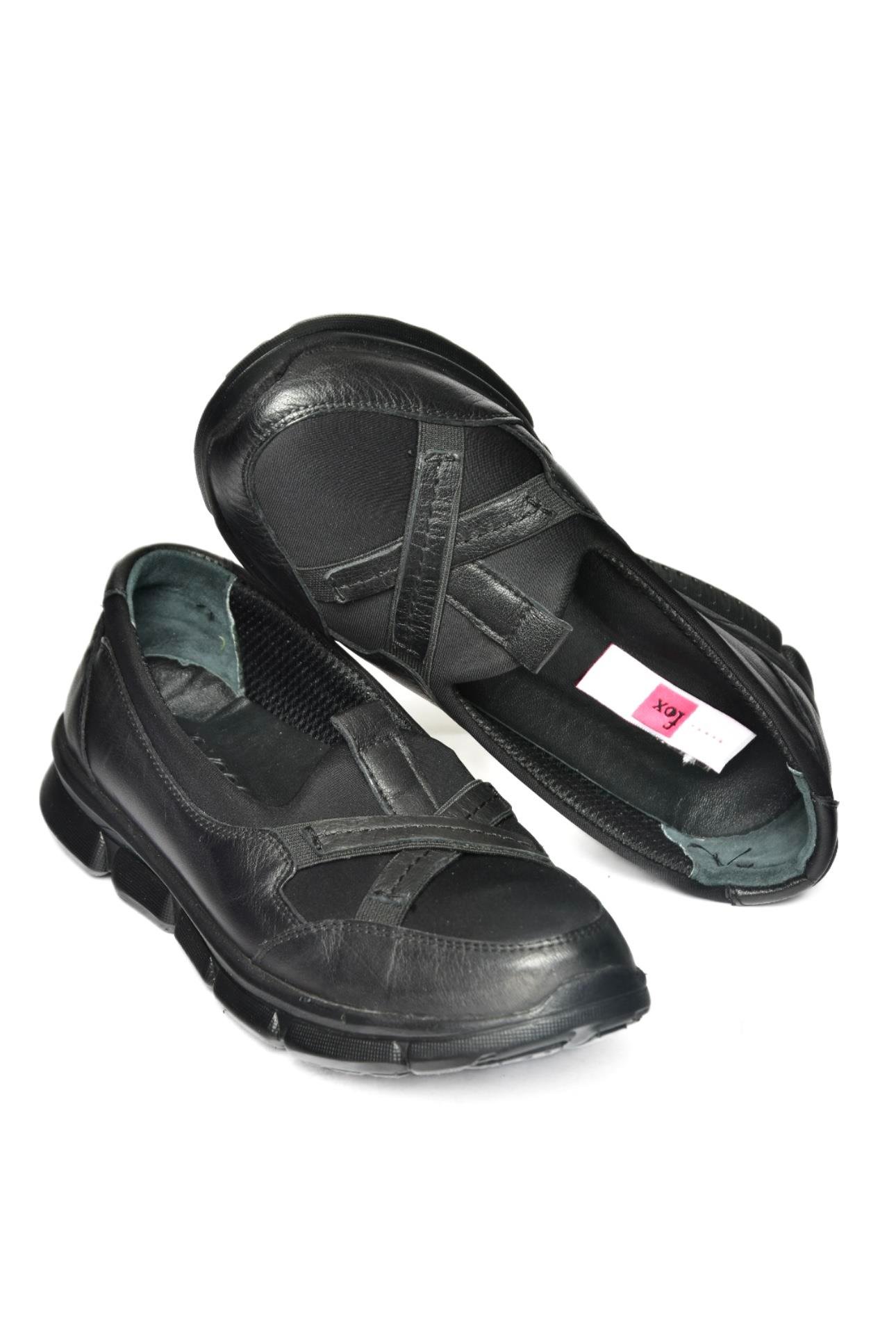 R555076003 Siyah Hakiki Deri Comfort Ortopedik Taban Kadın Ayakkabı