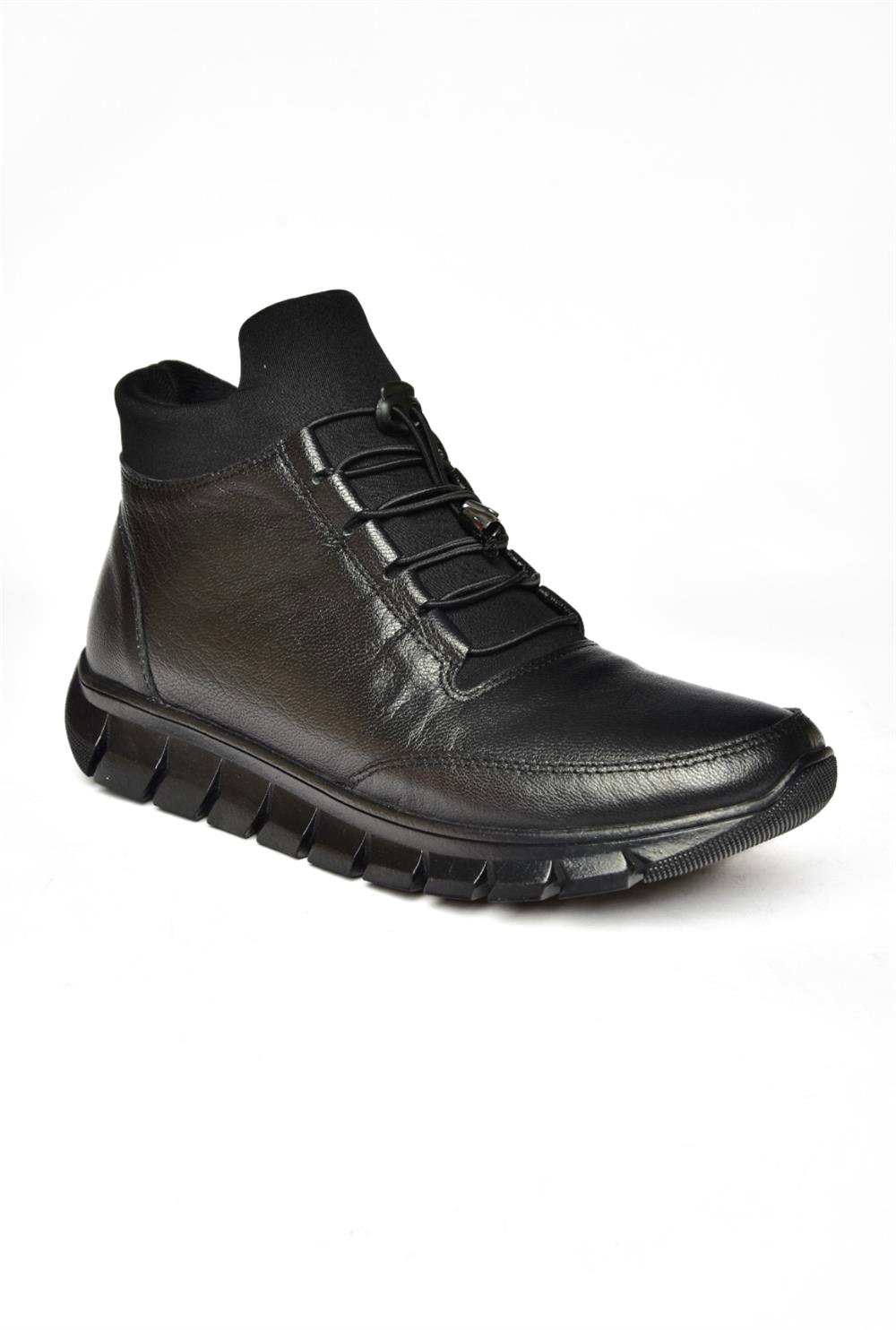 R555301003 Siyah Hakiki Deri Comfort Ortopedik Taban Kadın Bot