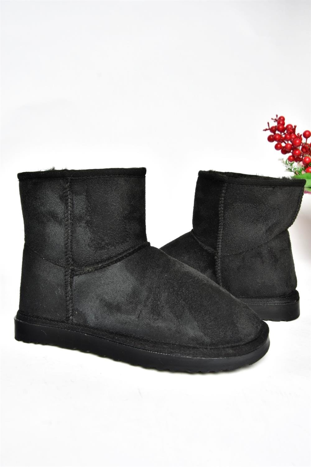 R612026502 Siyah Süet İçi Tüylü Kadın Bot