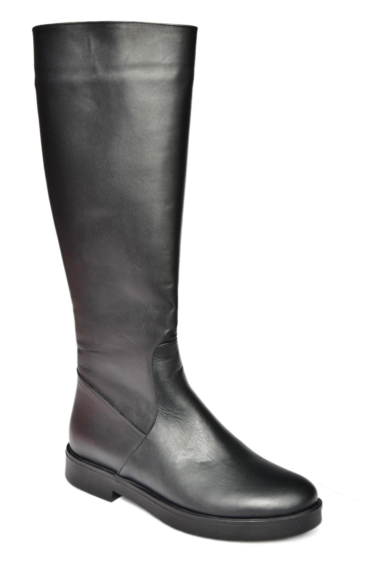 R667546003 Siyah Hakiki Deri Klasik Çizme